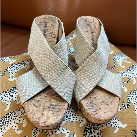 Lucky Brand Miller 2 Cork Wedges canvas - Picture 3 of 6